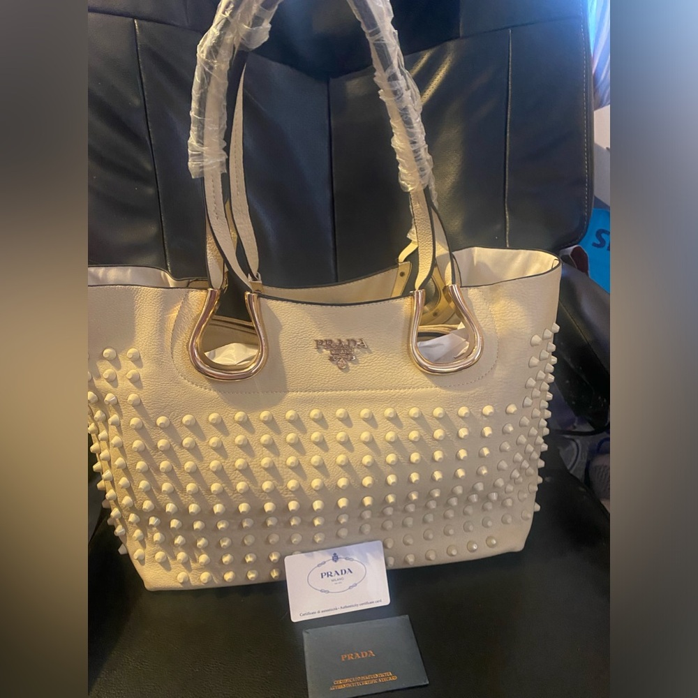 Preloved PRADA tote stud Tote bag
